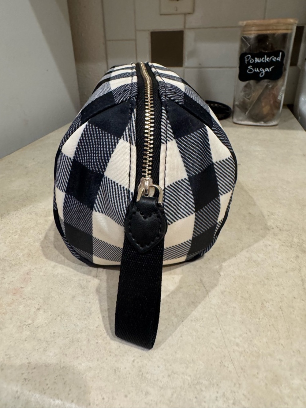 kate spade Chelsea Black and White Gingham Toiletry Pouch - Picture 4 of 6